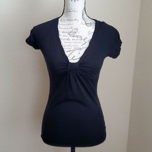 V Neck knotted front top